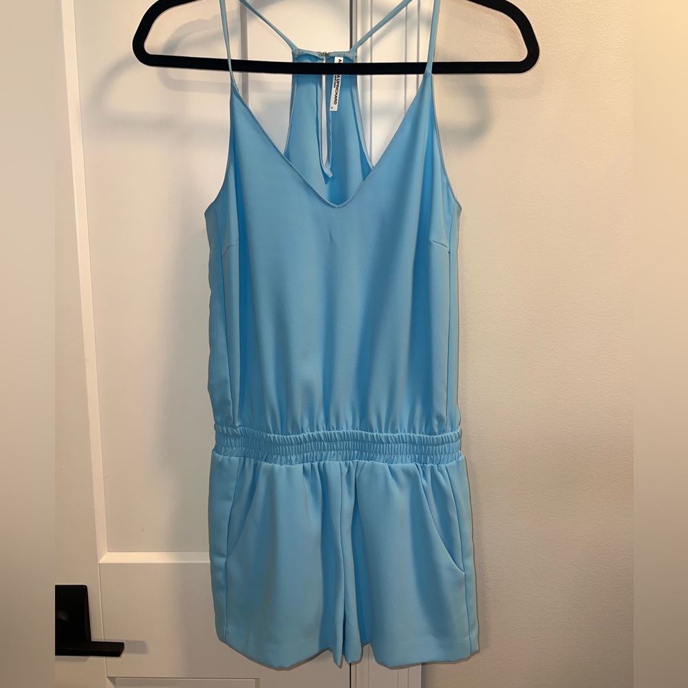 NWOT Amanda Uprichard Baby Blue Romper Women’s Size Small | Never Worn